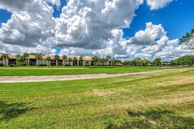 view of property's community with a yard