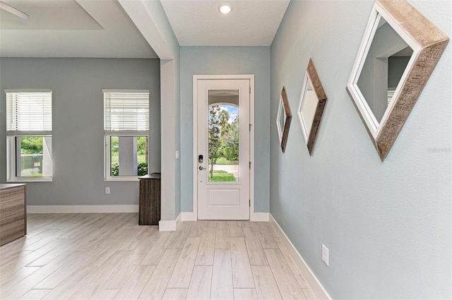 foyer featuring light hardwood / wood-style flooring