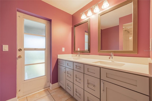 13460 Marquette Blvd, Fort Myers, FL 33905 - full bathroom with baseboards, double vanity, a sink, and tile patterned floors
