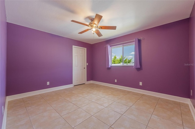 13460 Marquette Blvd, Fort Myers, FL 33905 - unfurnished room featuring ceiling fan, light tile patterned floors, and baseboards