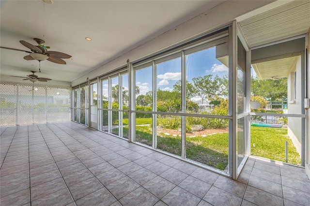 13460 Marquette Blvd, Fort Myers, FL 33905 - unfurnished sunroom featuring ceiling fan