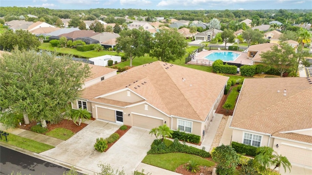 drone / aerial view featuring a residential view