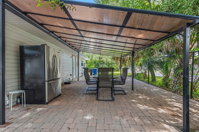 view of patio with a pergola