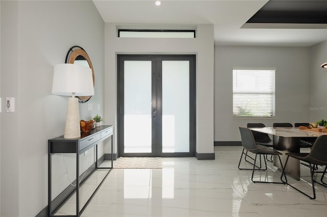 entrance foyer with french doors