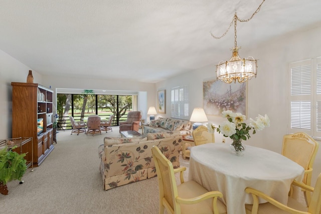 interior space with a notable chandelier