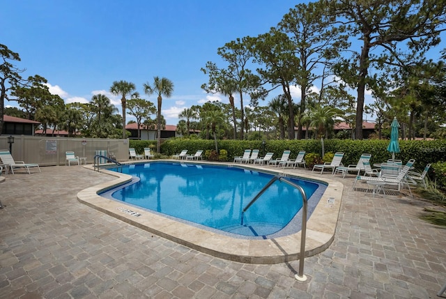 view of pool with a patio area