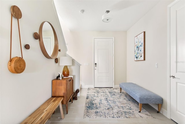 view of tiled foyer entrance