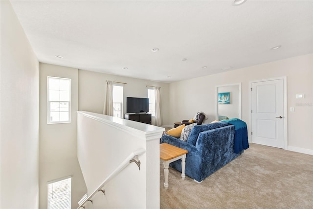 living room featuring carpet floors