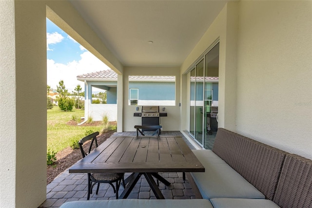 view of patio featuring area for grilling