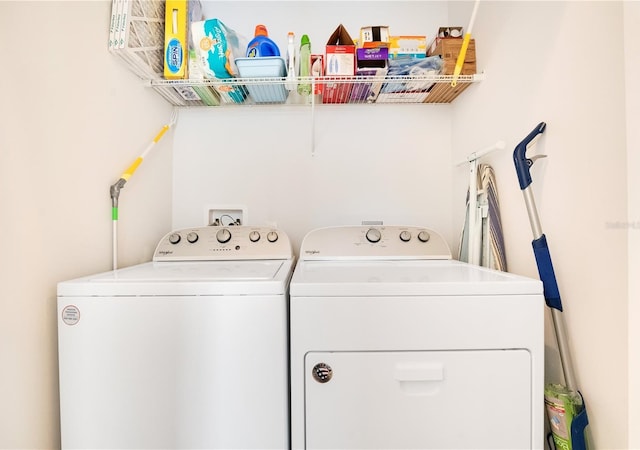 laundry area featuring washer and dryer