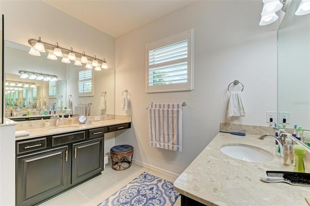 bathroom featuring vanity and tile patterned floors