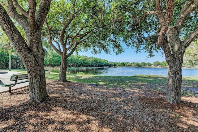 exterior space featuring a water view