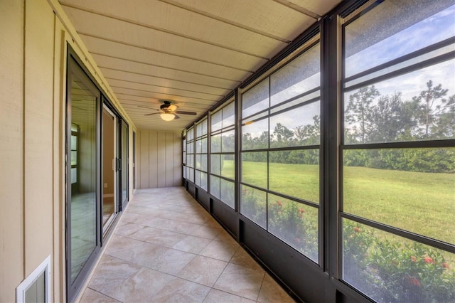 view of unfurnished sunroom