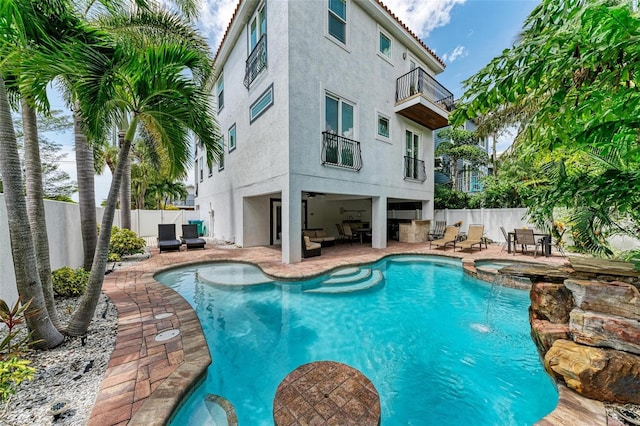 view of pool featuring a patio area