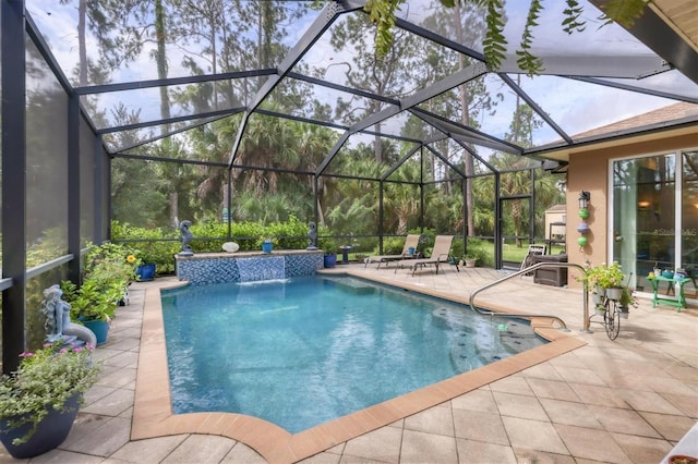 3165 Stokie Ave, North Port, FL 34286 - outdoor pool featuring glass enclosure and a patio area