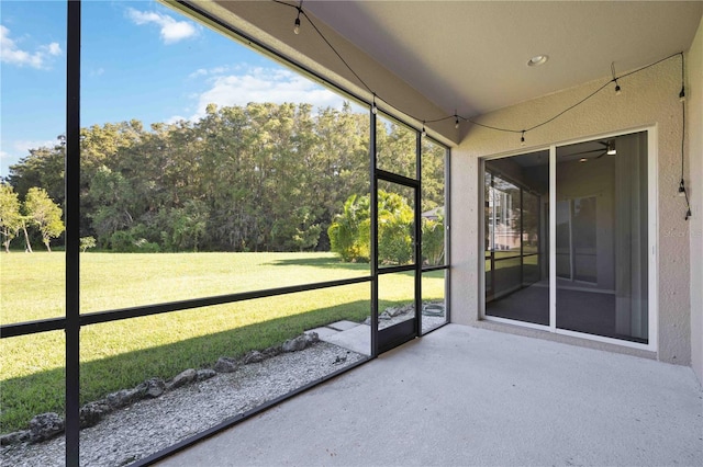 view of unfurnished sunroom