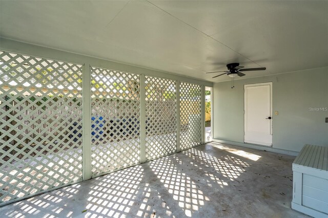 view of patio / terrace featuring ceiling fan