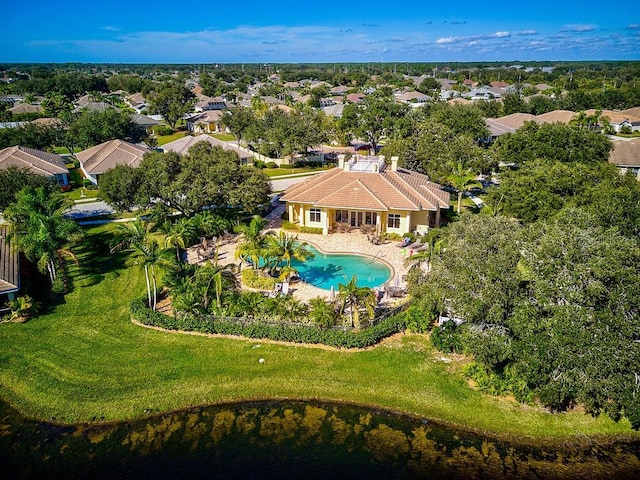 aerial view with a residential view