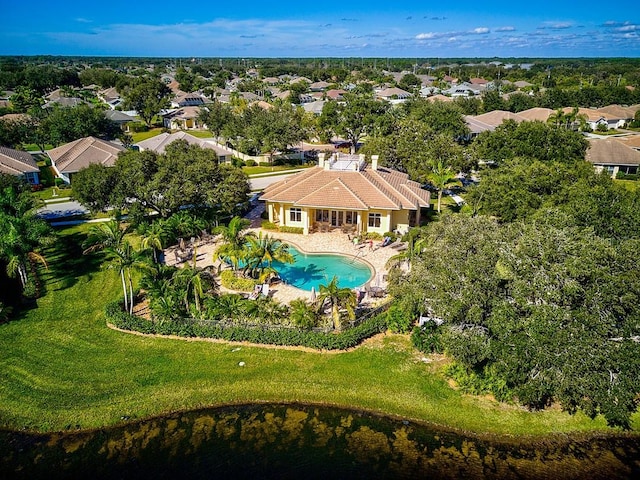 drone / aerial view featuring a residential view