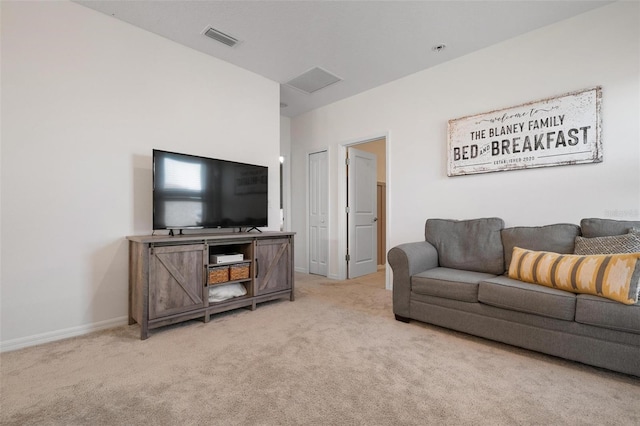 living room featuring carpet flooring