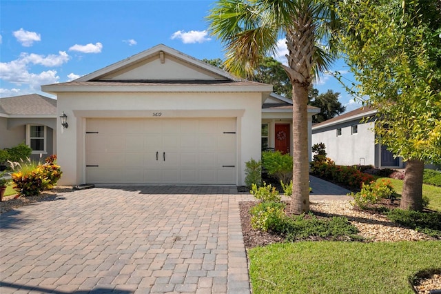 view of front of house with a garage