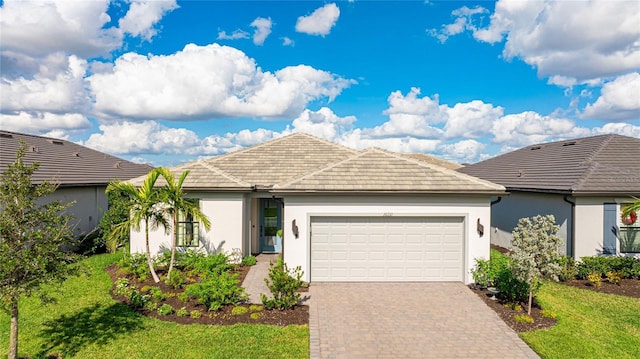 ranch-style home with a garage