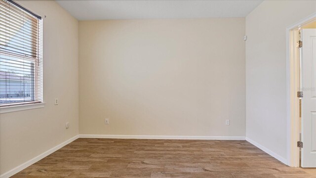 empty room featuring light wood-type flooring