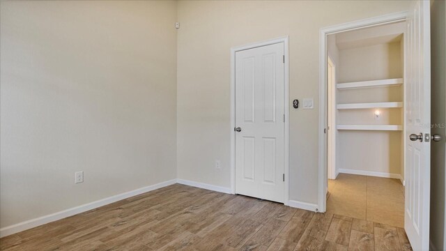 empty room featuring light wood-type flooring