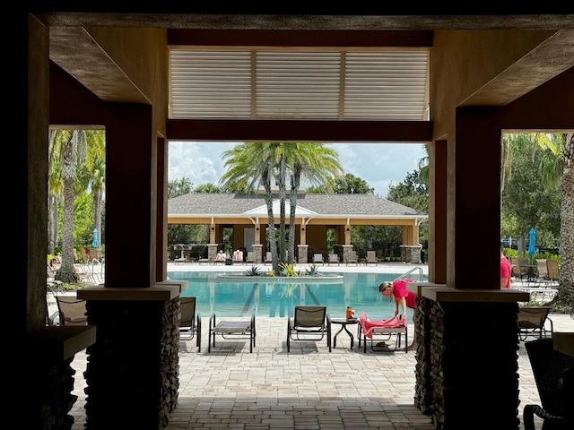 view of pool with a patio area