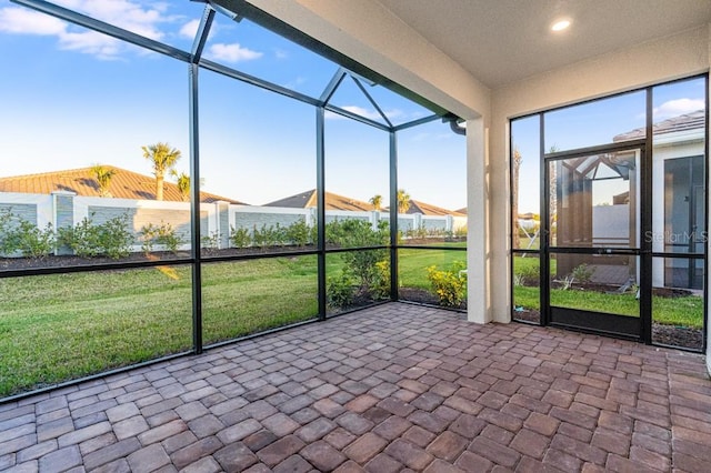 view of unfurnished sunroom