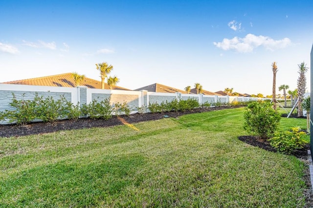 view of yard with fence