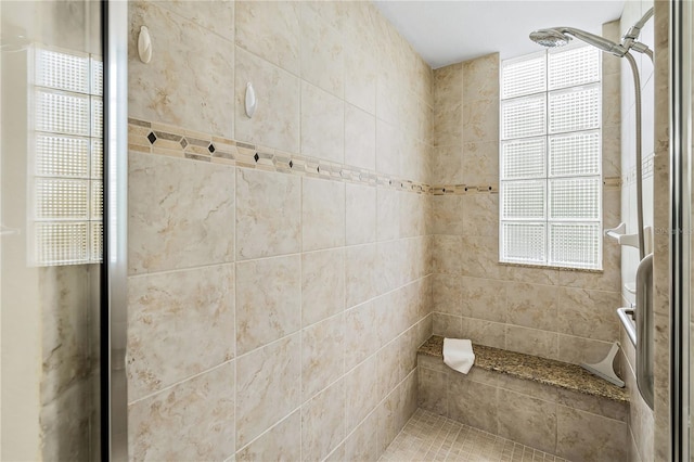 full bathroom featuring a stall shower