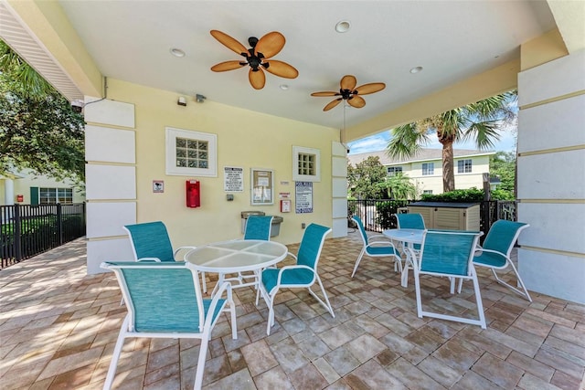 view of patio / terrace with ceiling fan