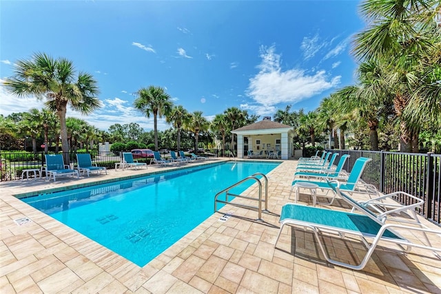 view of pool with a patio