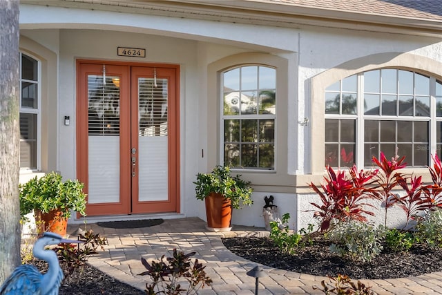 entrance to property with french doors