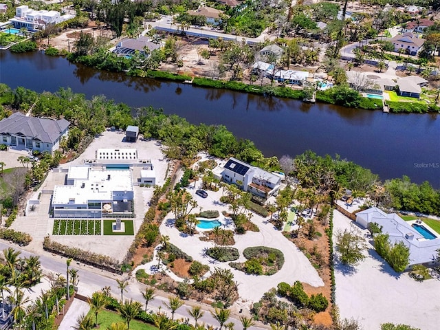 7665 Sanderling Rd, Sarasota, FL 34242 - aerial perspective of suburban area with a nearby body of water