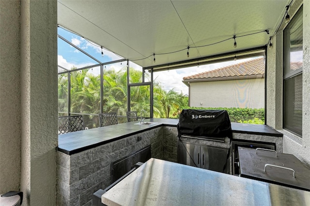 exterior space featuring plenty of natural light and sink