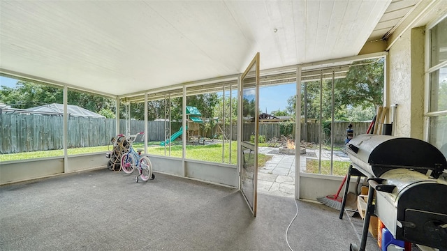 view of sunroom