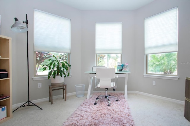 view of carpeted office