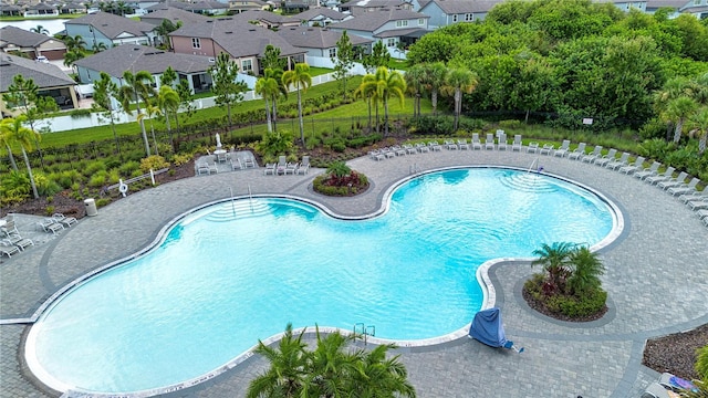 view of pool featuring a patio area