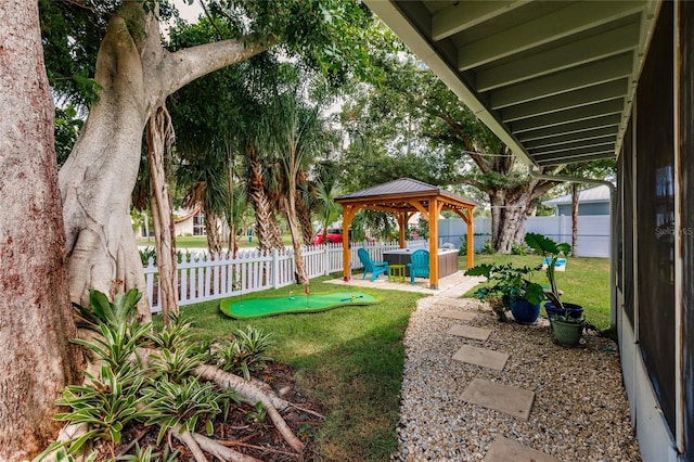 view of yard featuring a gazebo