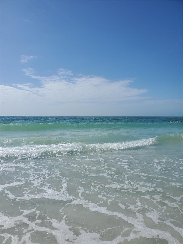 view of water feature featuring a view of the beach