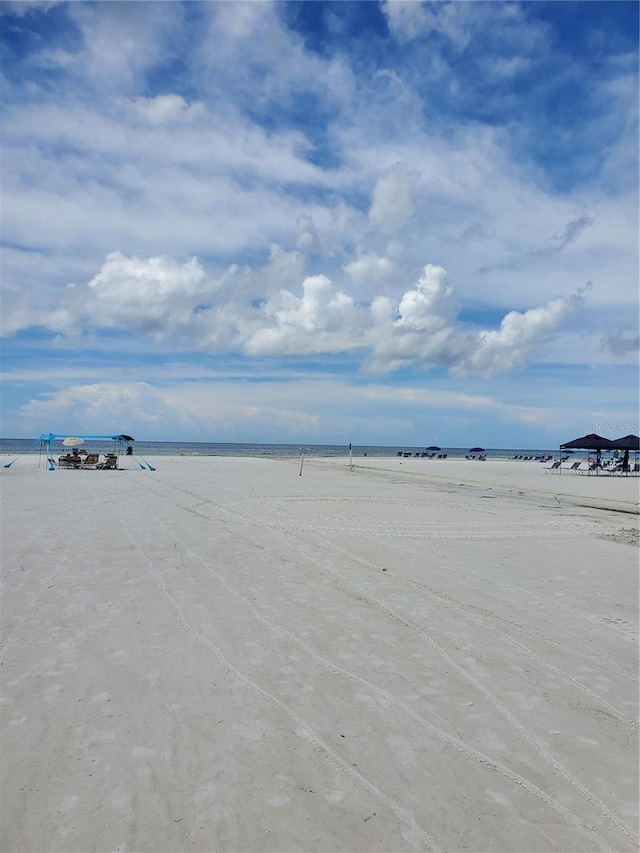 property view of water with a beach view