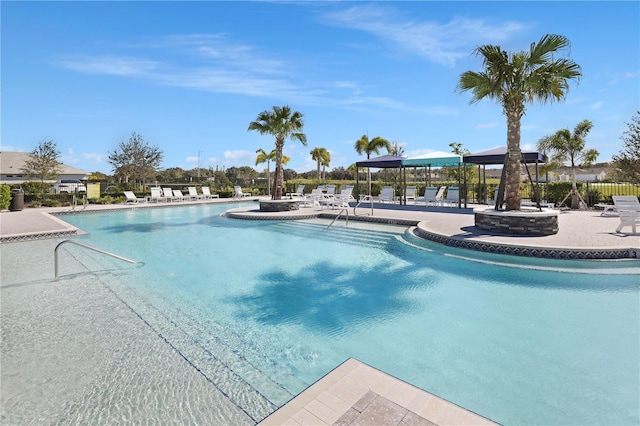 view of pool featuring a patio