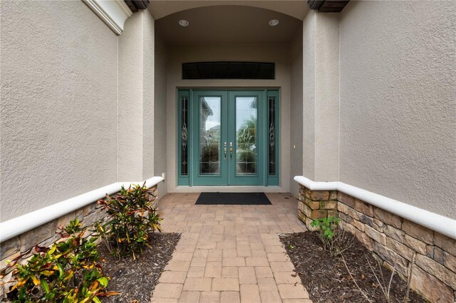 entrance to property with french doors