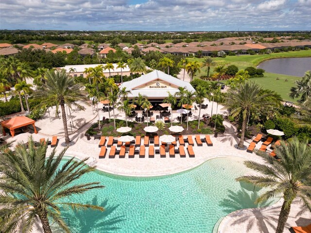 view of pool featuring a patio area and a gazebo