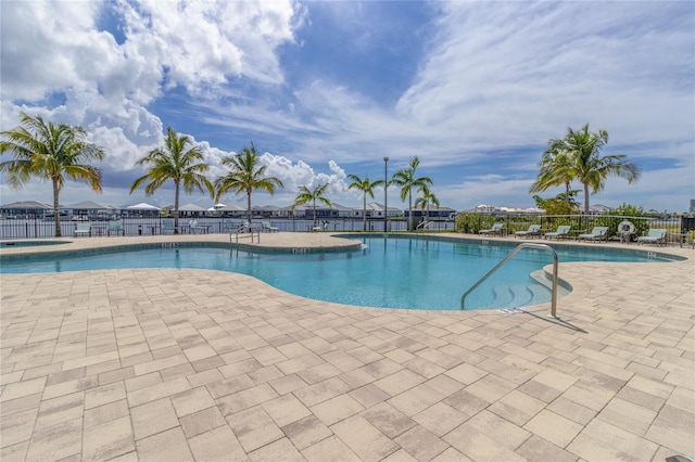 view of pool featuring a patio area