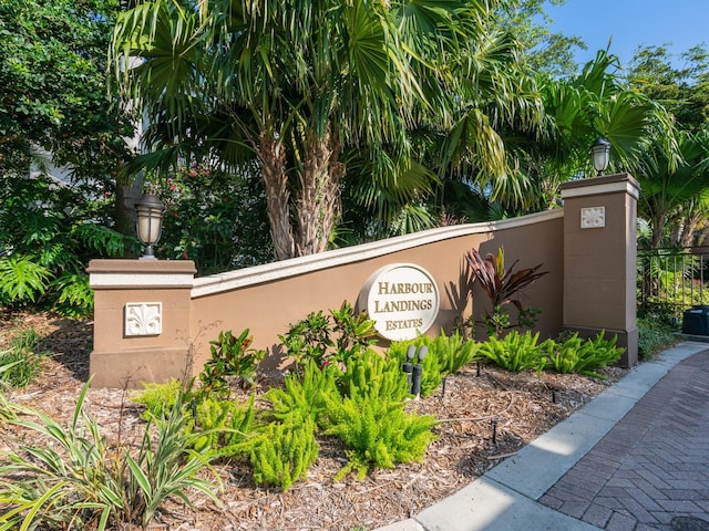 view of community sign