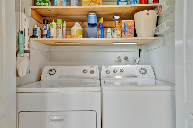 laundry room with independent washer and dryer