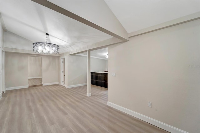 basement with light wood-type flooring